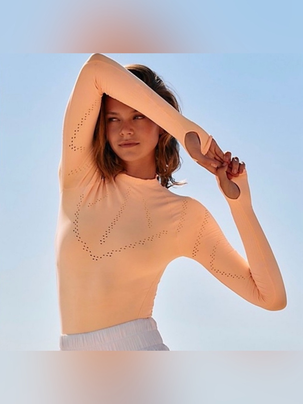 NWT Free People Movement High-Neck Layer Top- Neon Clementine $78 MSRP
